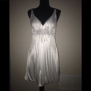 Whimsical silver sparkly bubble dress